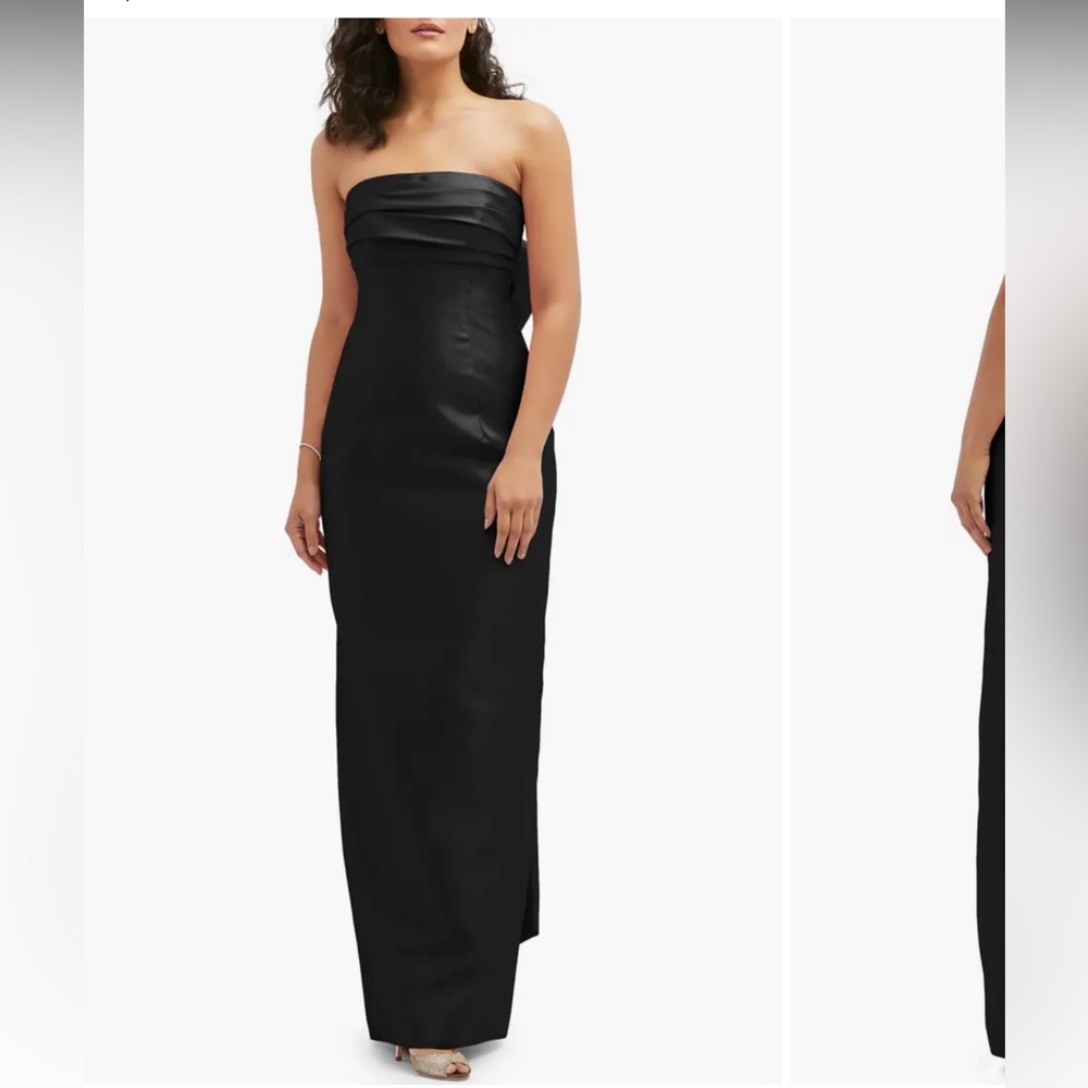 ALFRED SUNG Black Strapless Maxi Dress